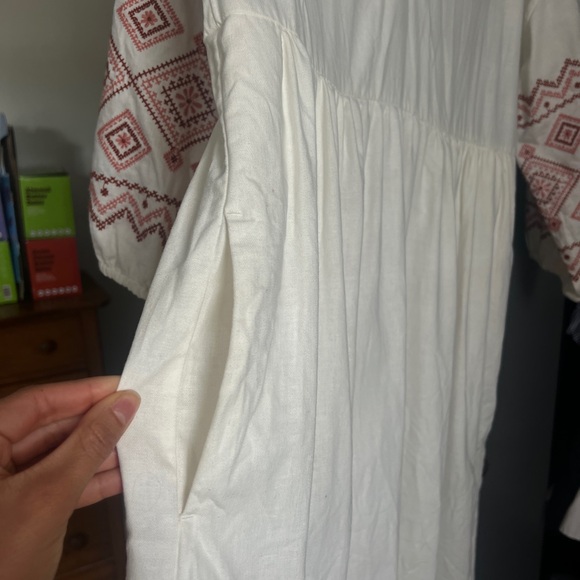 Madewell Embroidered Midi Dress with pockets - size small perfect condition ! - Picture 4 of 6